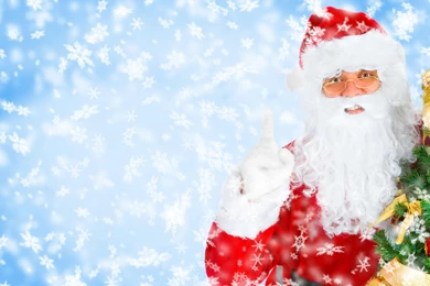Download Wallpapers 3840x2400 Santa Claus, Snowflakes, Christmas ...