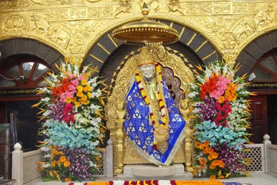 HD Backgrounds Sai Baba Hindu God Gold Crown Temple Wallpapers ...