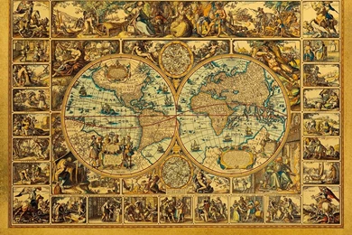 Wallpapers Map Vintage Maps World Antique Art Print Poster With ...