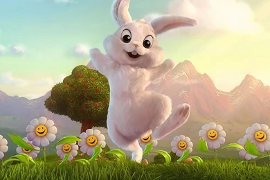 Funny Cartoon Rabbit Widescreen High Quality