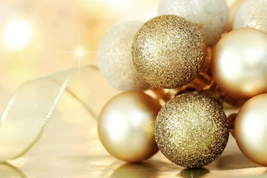 Wallpaper: Ornaments, Gold, Glitter, Christmas Decorations ...