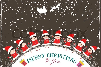 Christmas Kids Backgrounds Children In Circle Winter