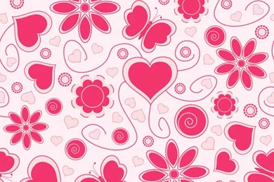 Cute Hearts Backgrounds Vector Free Vector / 4Vector