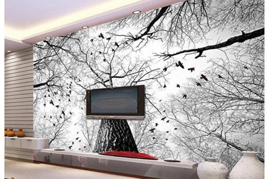 Popular Tree Silhouette Wallpaper Buy Cheap Tree Silhouette ...