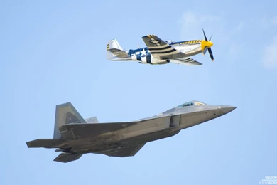 F 22 Raptor And P 51 Mustang 6 7 2015 Wallpaper Backgrounds ...