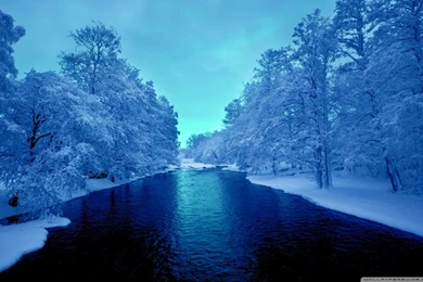 Cold Blue Winter River HD Desktop Wallpapers : High Definition ...
