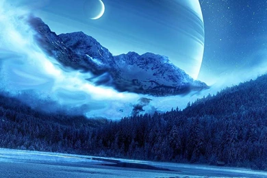 Wallpapers Download 2880x900 Blue Winter Night   Cold Time