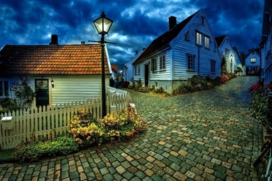 Houses Hdr Photography Motorbikes Old City Skies Wallpapers