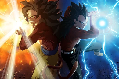 Dragon Ball GT Kamehahameha Son Goku Super Saiyan 4 Vegeta ...
