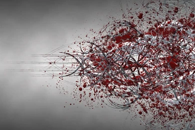 Strange Abstract Wires Red Blood