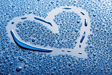 Blue Heart Water Drop Love Wallpapers HD Download Desktop