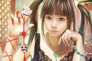 Wallpapers Cute Girl Playing Mahjong 3D Wallpapers Elegant For ...