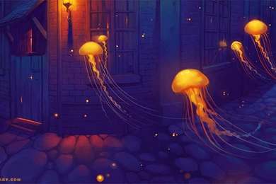 Medusa Deviantart Surreal Jellyfish Artwork Glow
