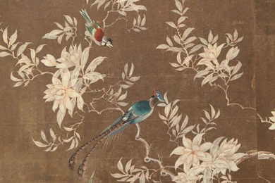 Early 19th Century Chinese Hand Painted Wallpapers Panels At 1stdibs