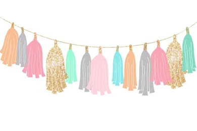 White Pastel Gold Fringe Tassel Garland Iphone Phone Wallpapers ...