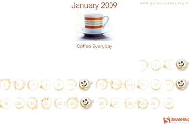 January, Calendar, Desktop, Wallpaper, Digitalart, Coffee ...