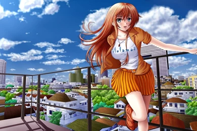 Anime Girl, Manga, Painting, Japan, Blu Sky, Shanebot, Widescreen