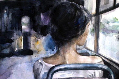 Lonely Girl Wallpapers Bus Paint