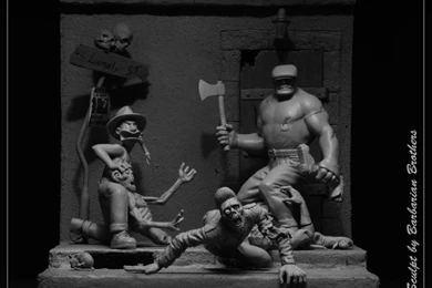 The Goon & Franky VS Zombies Diorama   Statue Forum