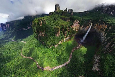 Download Wallpapers Dragon Falls (Angel Falls) In Venezuela (1600 X ...