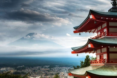 1280x720 Temple Mount Fuji Wallpapers