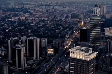 Top View Urban City Skyscraper Android Wallpapers Free Download