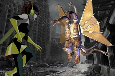 Wasp Vs Mecha King Ghidorah By Uberbomb On DeviantArt