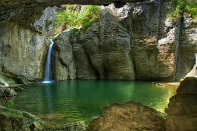 Landscapes Nature Caves Rocks Plants Waterfalls Lagoon Wallpapers ...