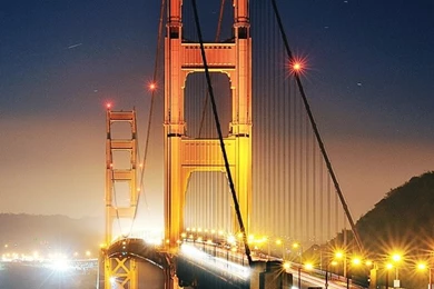 Golden Gate At Night 2 iPhone 4s Wallpapers Download