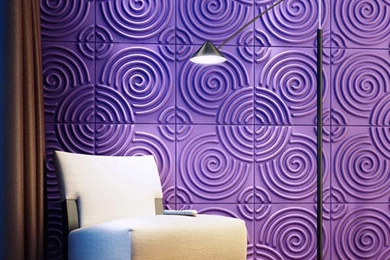 Living Room With Purple Wall Covering   Wallpapers Mural Ideas   15836