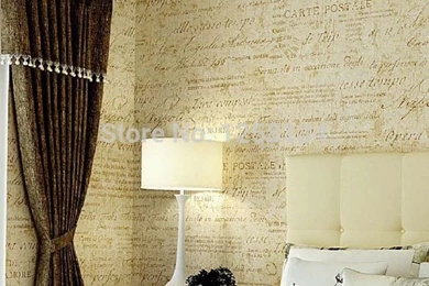 10m Vintage English Alphabets Wallpapers Rolls Non Woven Wall ...