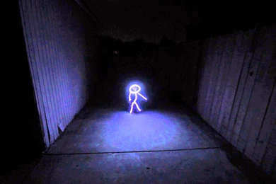 Baby Dressed Up As A Glowing LED Stick Figure For Halloween
