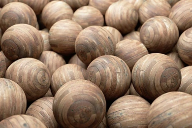 Abstract Cgi Spheres 3d Render Wood Texture Wallpapers
