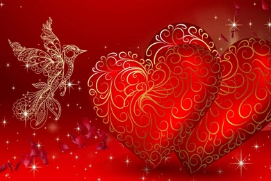 Wallpapers Purple Gold Red Great Love Heart Hd Pictures 1920x1080 ...