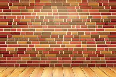 Brick Wall And Wood Floor, Vector Backgrounds