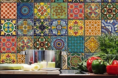 Tile/wall/Stair Stickers Decal :Mexican Talavera Style By Bleucoin