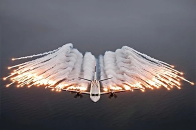 AC130 Dropping Flares iPhone 5 Wallpapers (640x1136)