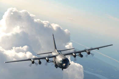 51672 Lockheed Ac 130 Rushing From The Fluffy Clouds 1920x1080 ...
