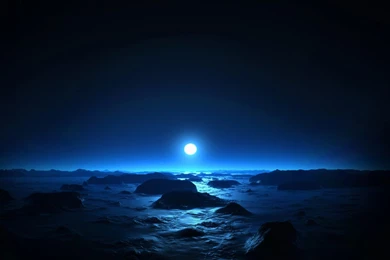 Wallpapers Window Nature Sea Moon At Mid Night X Hd 1366x786 ...