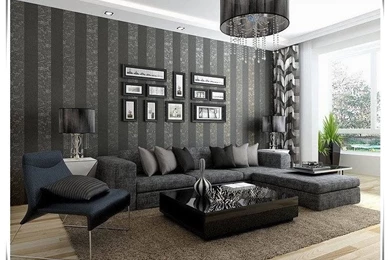 Aliexpress.com : Buy Modern Damask 3D Velvet Wallpapers Flocked ...