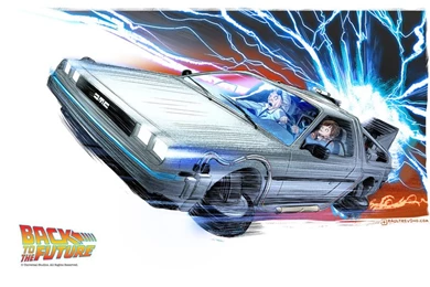 Back To The Future Car Drawing   Wallpaper.