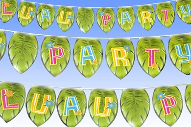 25ft Giant Tropical LUAU PARTY Leaf Banner Bunting