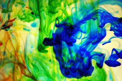 Abstract Multi Coloured Ink Flows In Water