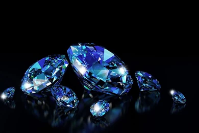 3D Blue Diamonds