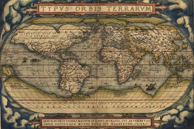 World Earth Latin Maps Old Map