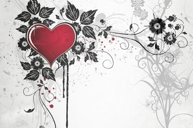 HEART AND VINES WALLPAPER   (