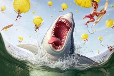 A Shark Feast Wallpaper Backgrounds