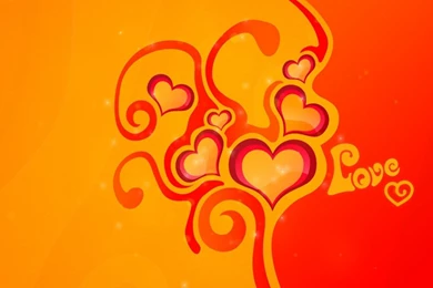 Abstract Love Yellow Orange Funny Wallpapers