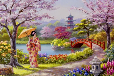 GEISHA GARDEN WALLPAPER   (