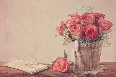 Vintage Style Rose Flower Bouquet Roses Vintage HD Wallpapers